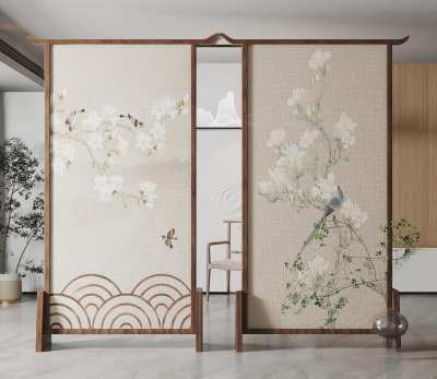 新中式屏风3D模型下载